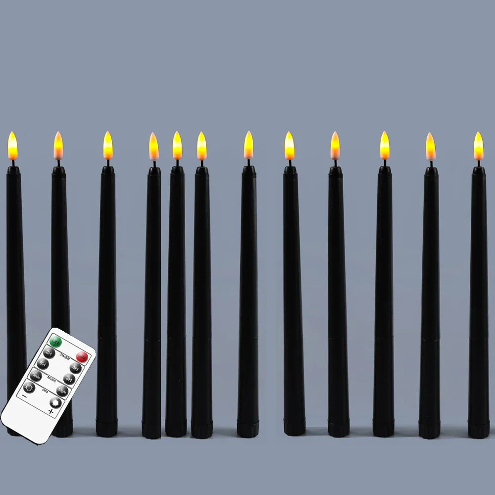 LED Taper Candles  Remote Control Black Set With Timer - Product detail 8