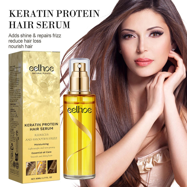 Professional Keratin Hair Serum  Natural Oil Complex for Frizz Control - Product showcase