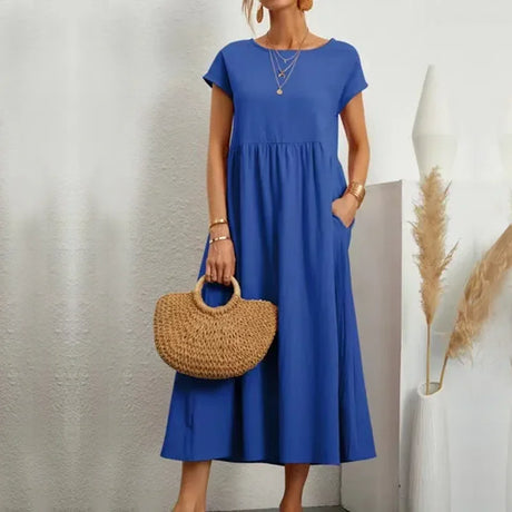 Casual Midi Dress  Loose Fit Cotton Blend - Product detail 8
