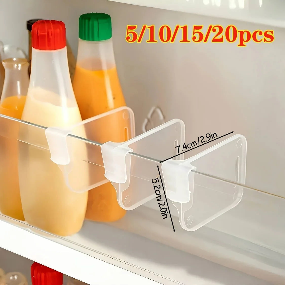 Refrigerator Shelf Organizer  Clear Plastic Door Clip System - Product detail 7