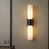 Modern Marble Wall Light  Copper Accent Strip Design - Detailed view