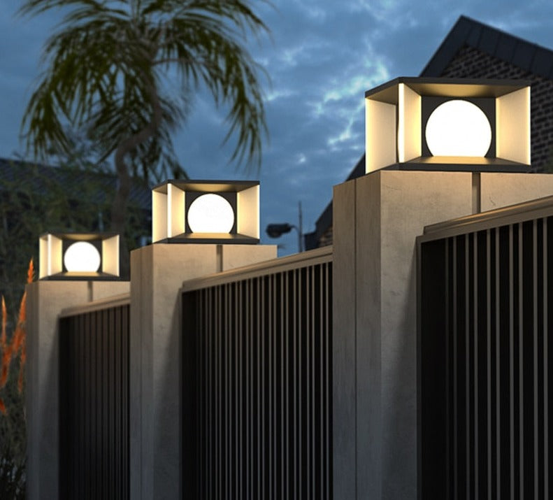 Solar Garden Pillar Light  Cube Design With Auto Sensor - Product detail 6
