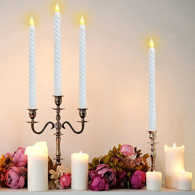 LED Taper Candles  3D Flickering Flame Effect - Product showcase