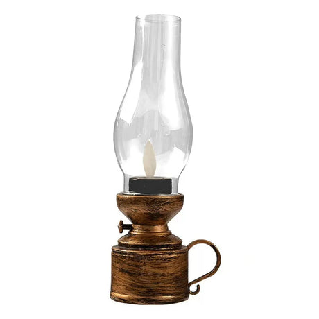 Vintage LED Lantern  Glass Hurricane Rustic Design - Product detail 5