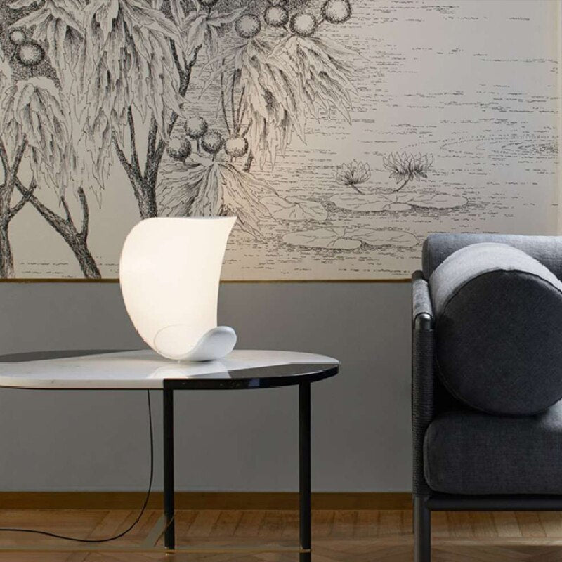 Modern LED Table Lamp  Curved Metal Crescent Design - Product example