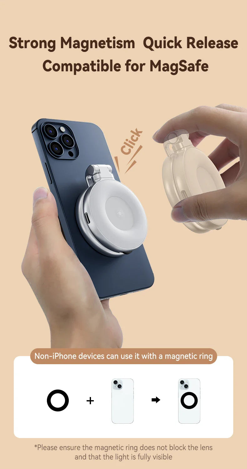 Magnetic Selfie Ring Light  Height Adjustable LED Phone Light - Product detail 11