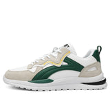 Modern Athletic Sneakers  White Suede Green Accent Design - Detailed view