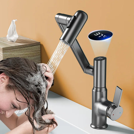 Modern Pull Out Basin Faucet  Smart LED Temperature Display - Product showcase