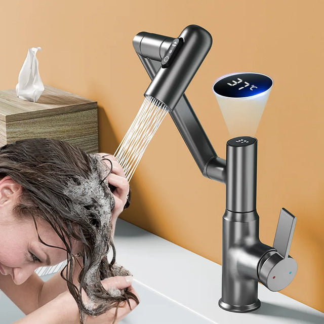Modern Pull Out Basin Faucet  Smart LED Temperature Display - Product showcase