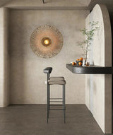 Japanese Wall Light  Bamboo Woven Disc Design - Product example