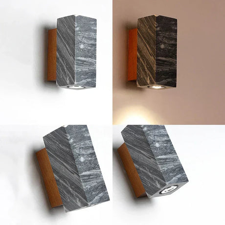 Modern Stone Wall Lamp  Grey Cylindrical LED Sconce - Product detail 9
