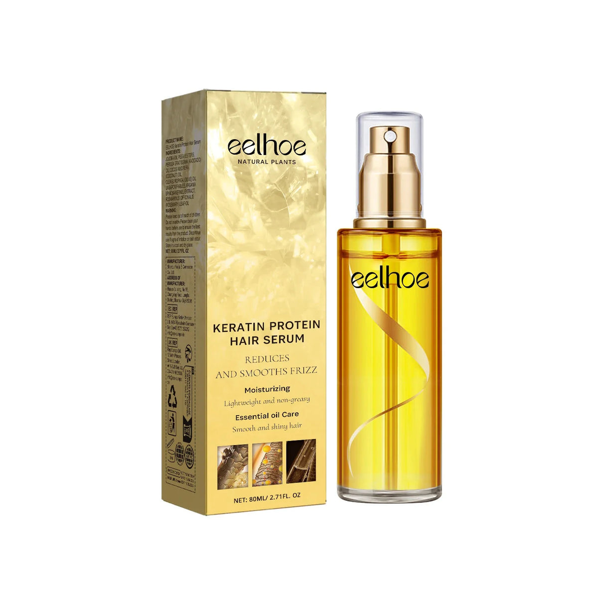 Professional Keratin Hair Serum  Natural Oil Complex for Frizz Control - Product detail 10