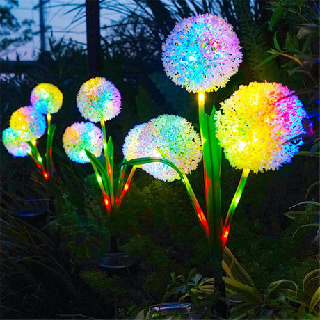 Solar Dandelion Garden Lights  LED Outdoor Path Lighting Set - Product example