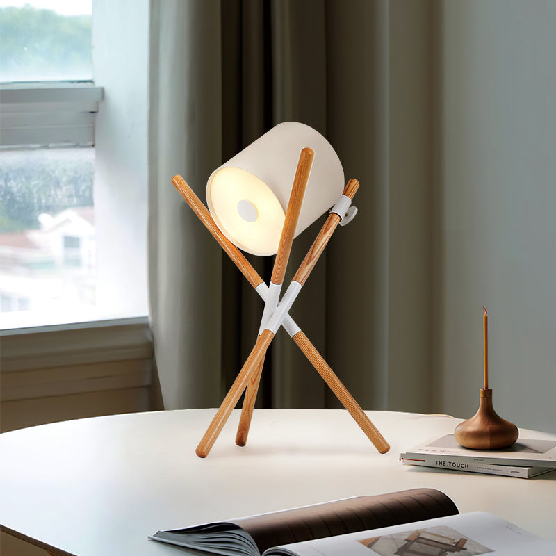 Scandinavian Table Lamp  Wood Frame Swivel Design - Product example