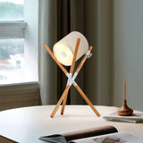 Scandinavian Table Lamp  Wood Frame Swivel Design - Product example