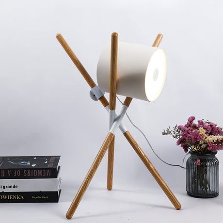 Scandinavian Table Lamp  Wood Frame Swivel Design - Product detail 4