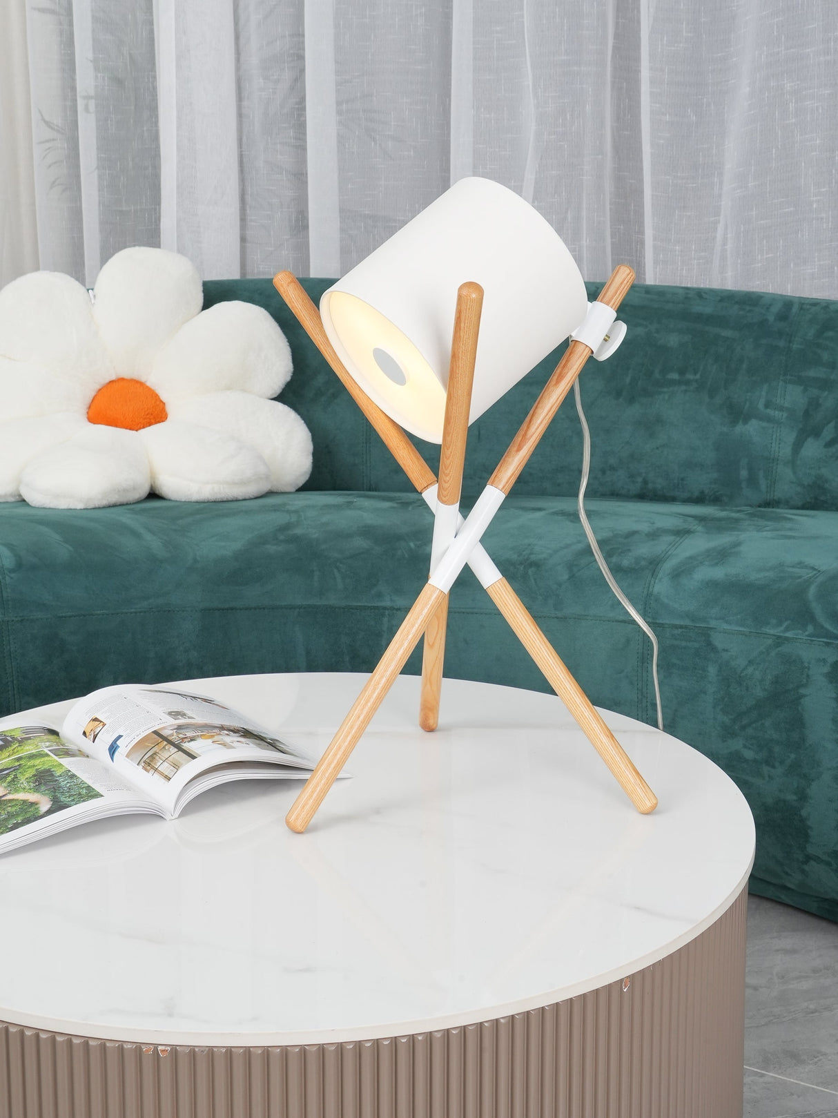 Scandinavian Table Lamp  Wood Frame Swivel Design - Product detail 8