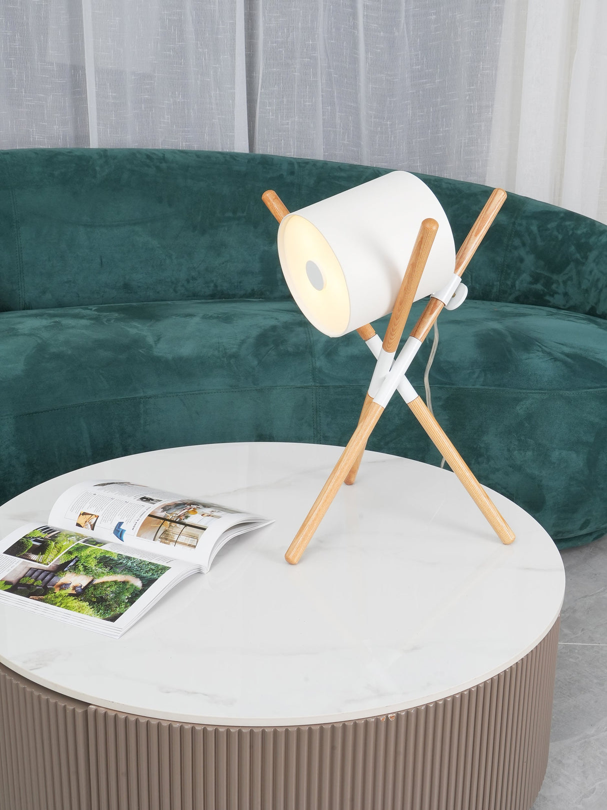Scandinavian Table Lamp  Wood Frame Swivel Design - Product detail 14