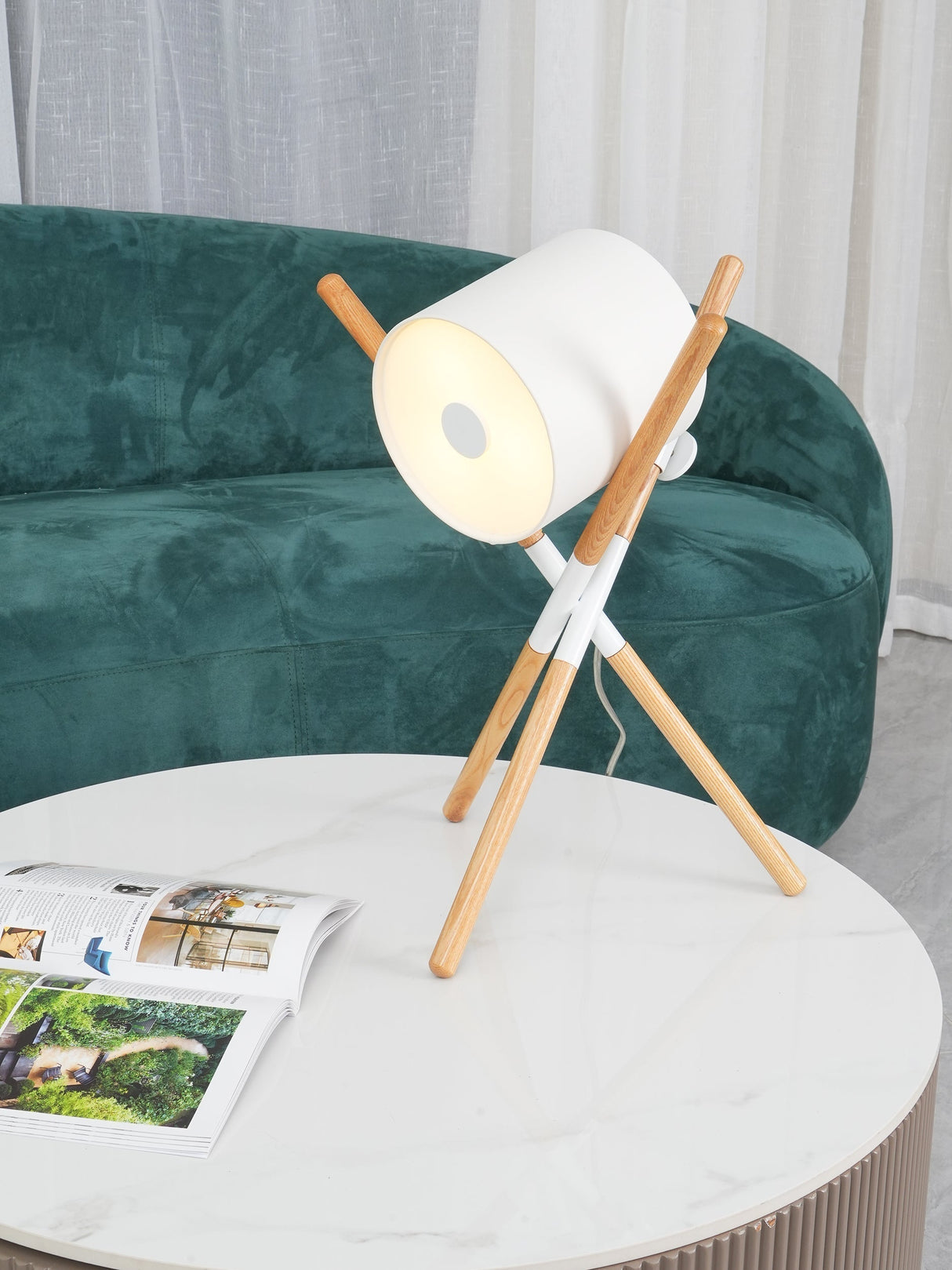 Scandinavian Table Lamp  Wood Frame Swivel Design - Product detail 13