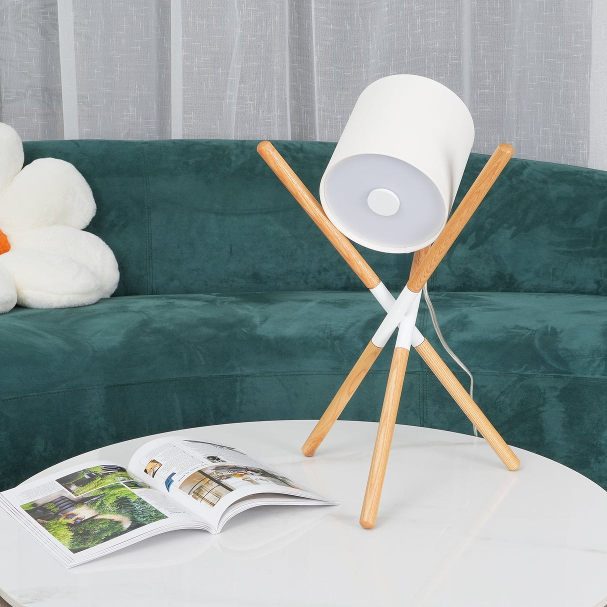 Scandinavian Table Lamp  Wood Frame Swivel Design - Product detail 15