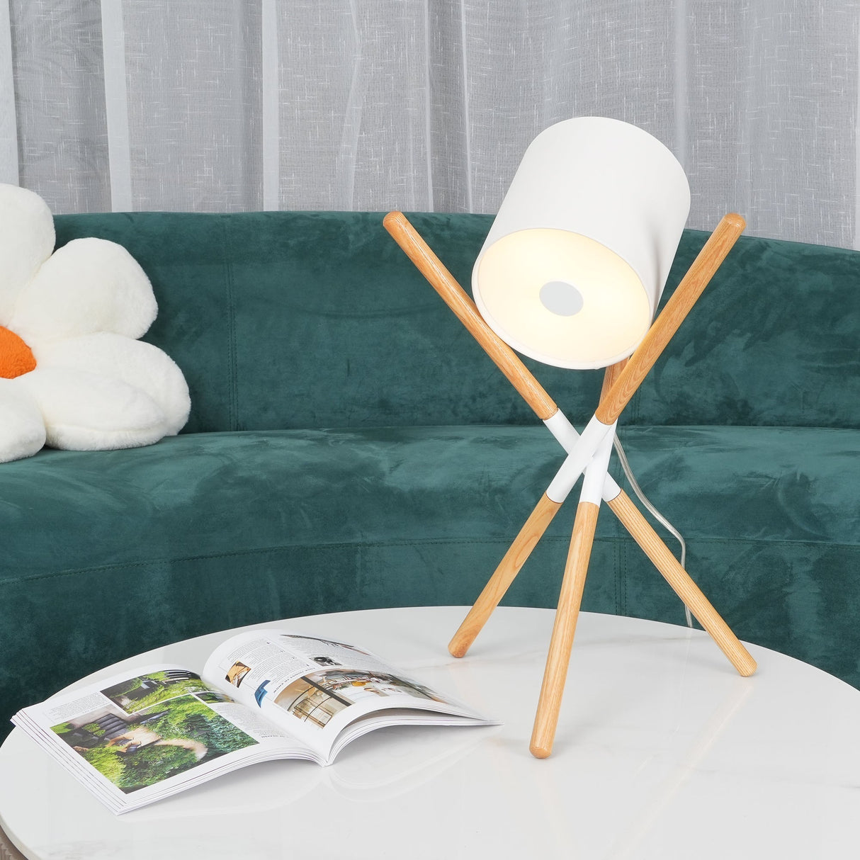 Scandinavian Table Lamp  Wood Frame Swivel Design - Product detail 16