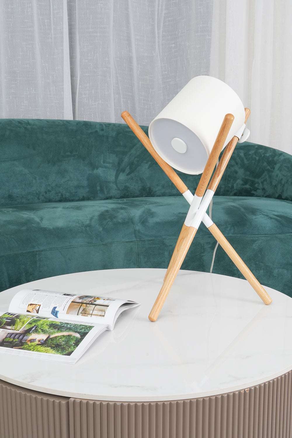 Scandinavian Table Lamp  Wood Frame Swivel Design - Product detail 7