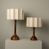 Modern Table Lamp  Walnut Wood Base with Pleated Shade - Product detail 9