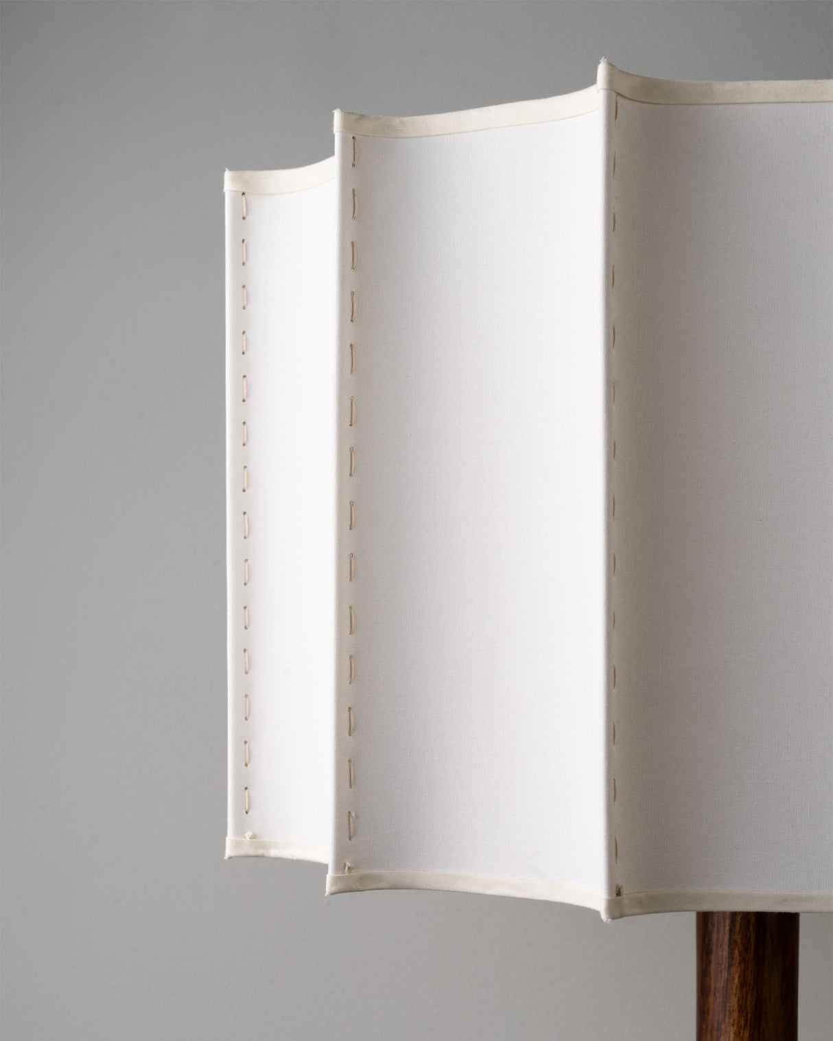 Modern Table Lamp  Walnut Wood Base with Pleated Shade - Product detail 6