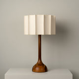 Modern Table Lamp  Walnut Wood Base with Pleated Shade - Product detail 4
