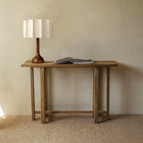 Modern Table Lamp  Walnut Wood Base with Pleated Shade - Product detail 10