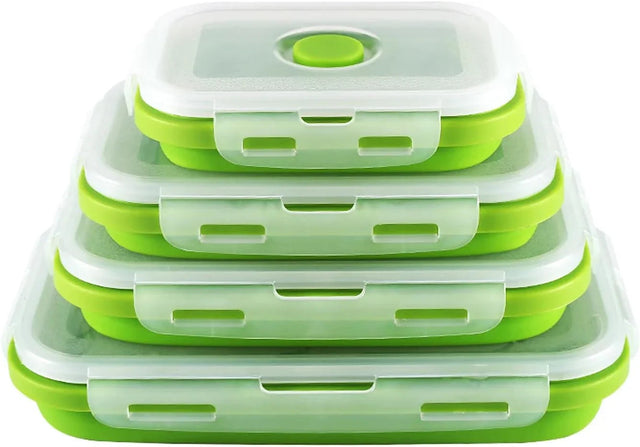 Collapsible Silicone Food Containers  Leak-Proof Storage Set - Product showcase
