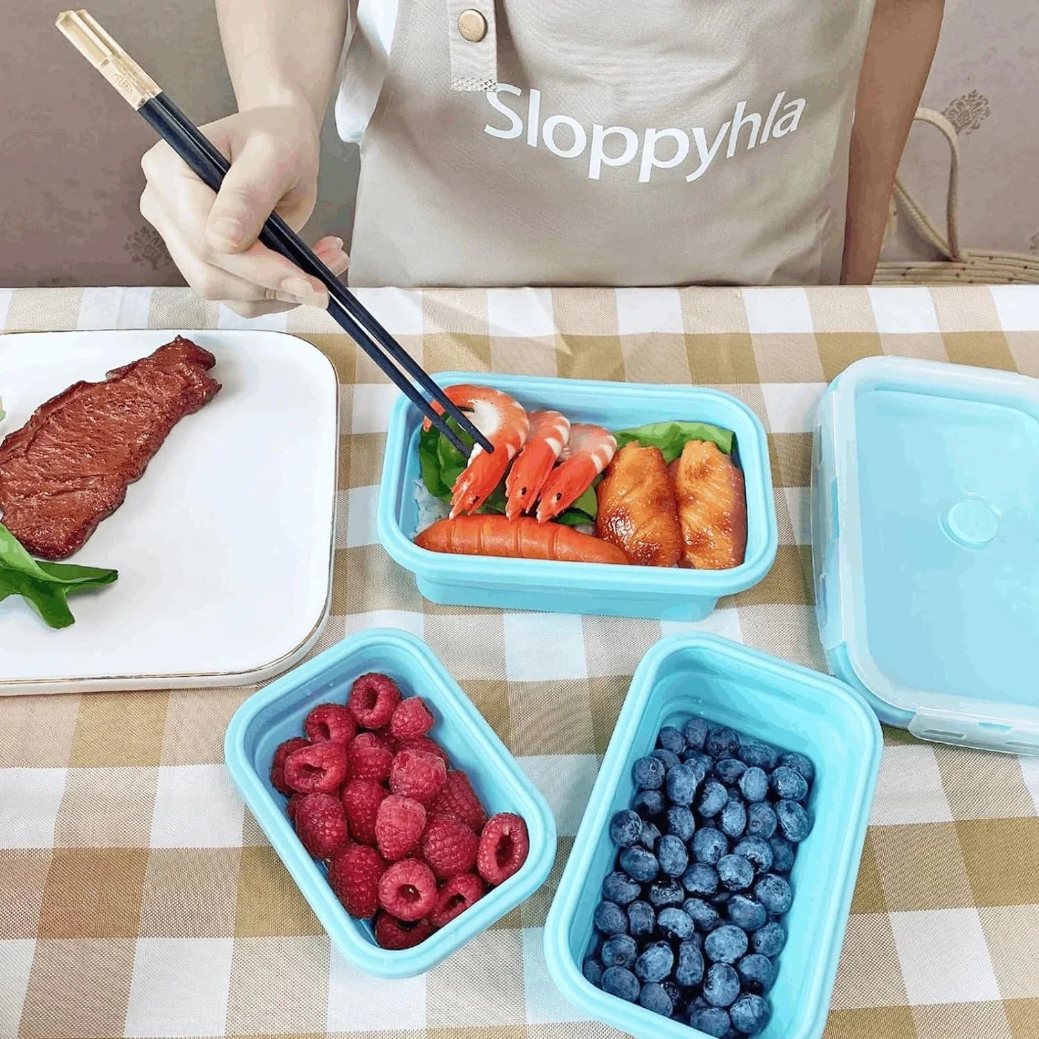 Collapsible Silicone Food Containers  Leak-Proof Storage Set - Product example