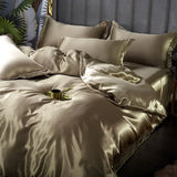 Luxury Satin Bedding Set  Silky Smooth Duvet Cover  Pillowcases - Product detail 5