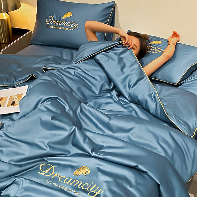 Silk Summer Quilt Set  Cooling Breathable Bedding - Product example