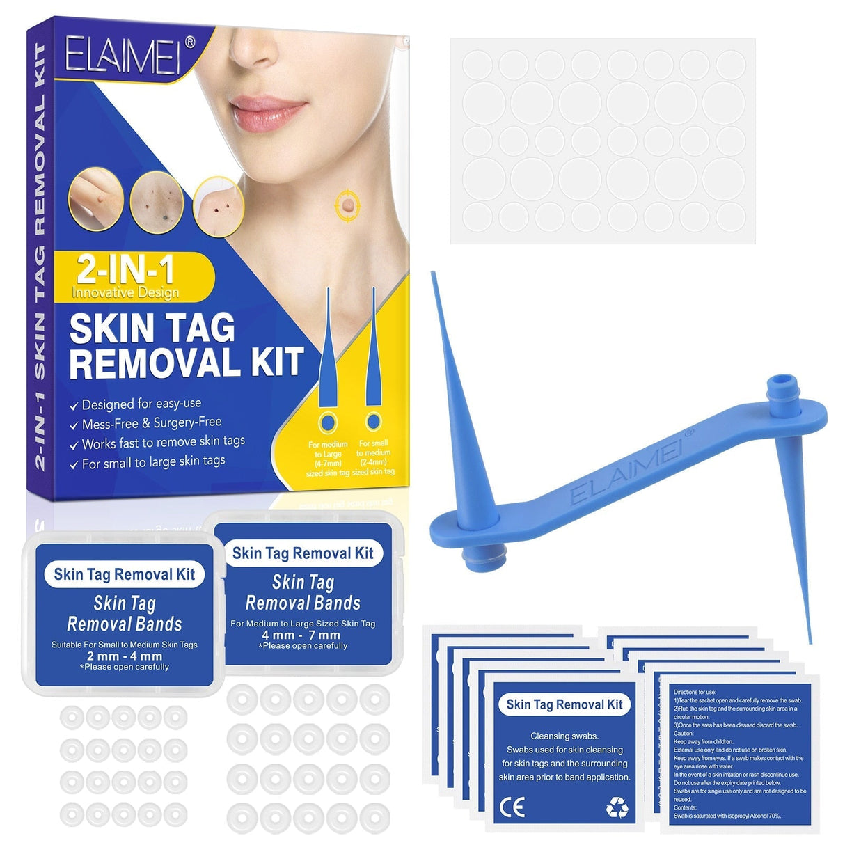 Professional Skin Tag Removal Kit  2-in-1 Silicone Ligation System - Product showcase