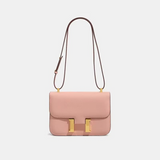 Classic Leather Crossbody Bag  Gold Hardware Square Design - Product example