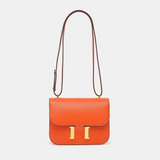 Classic Leather Crossbody Bag  Gold Hardware Square Design - Product detail 5