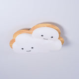 Kids Cloud Ceiling Light  Wooden Trim Smiling Design - Product detail 13