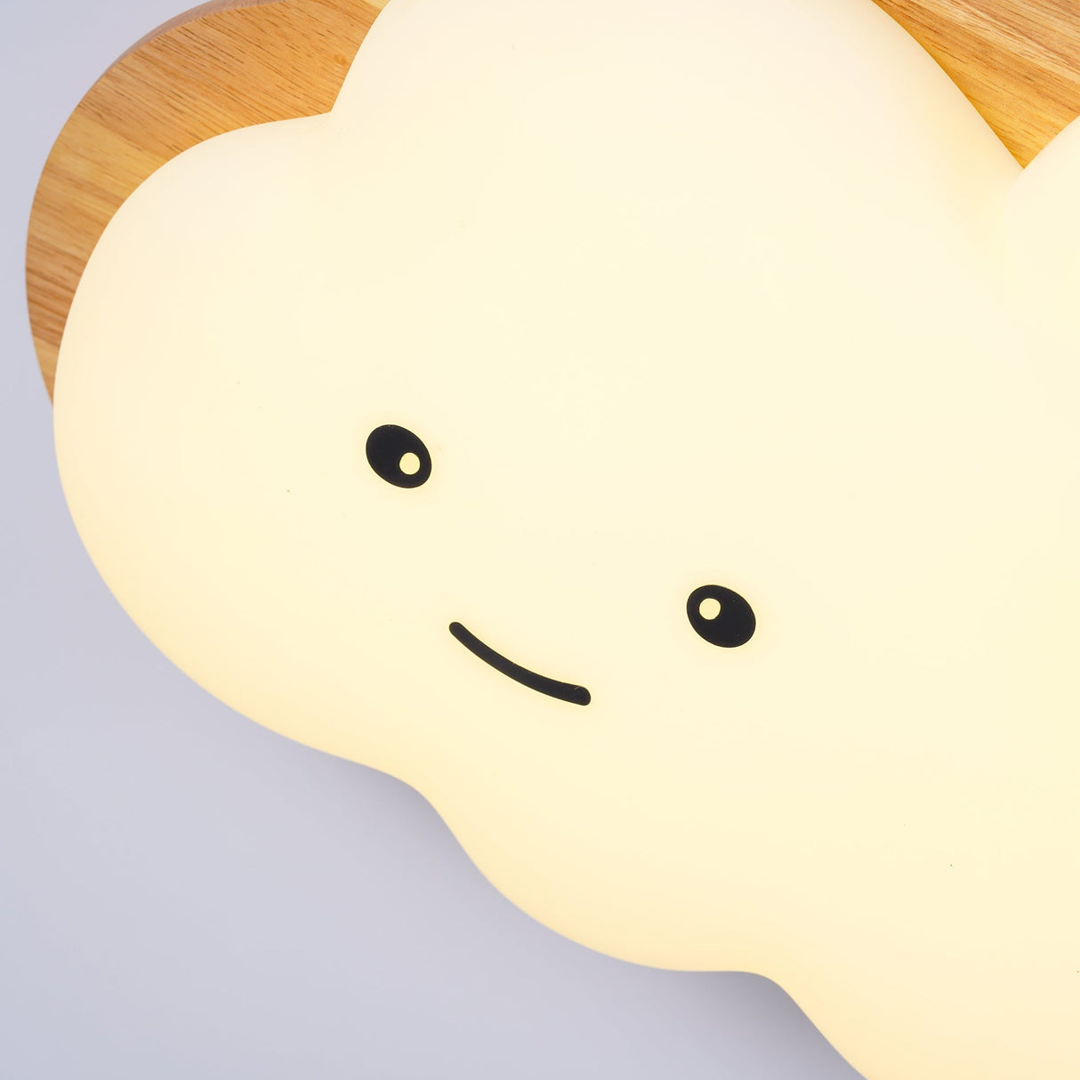 Kids Cloud Ceiling Light  Wooden Trim Smiling Design - Product detail 15