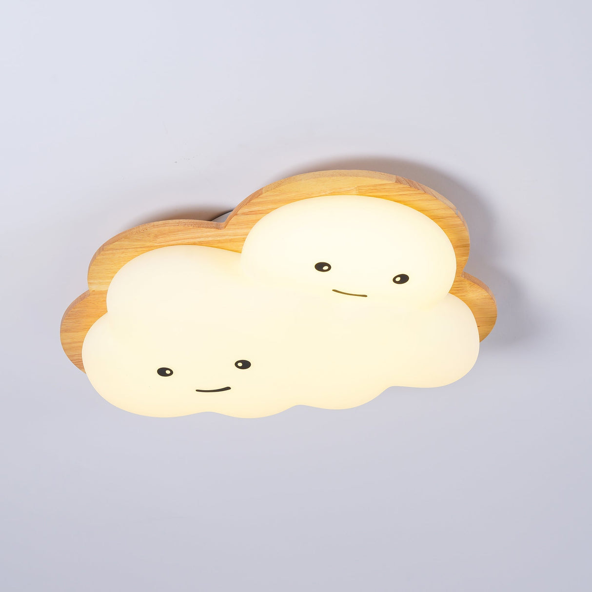 Kids Cloud Ceiling Light  Wooden Trim Smiling Design - Product detail 10