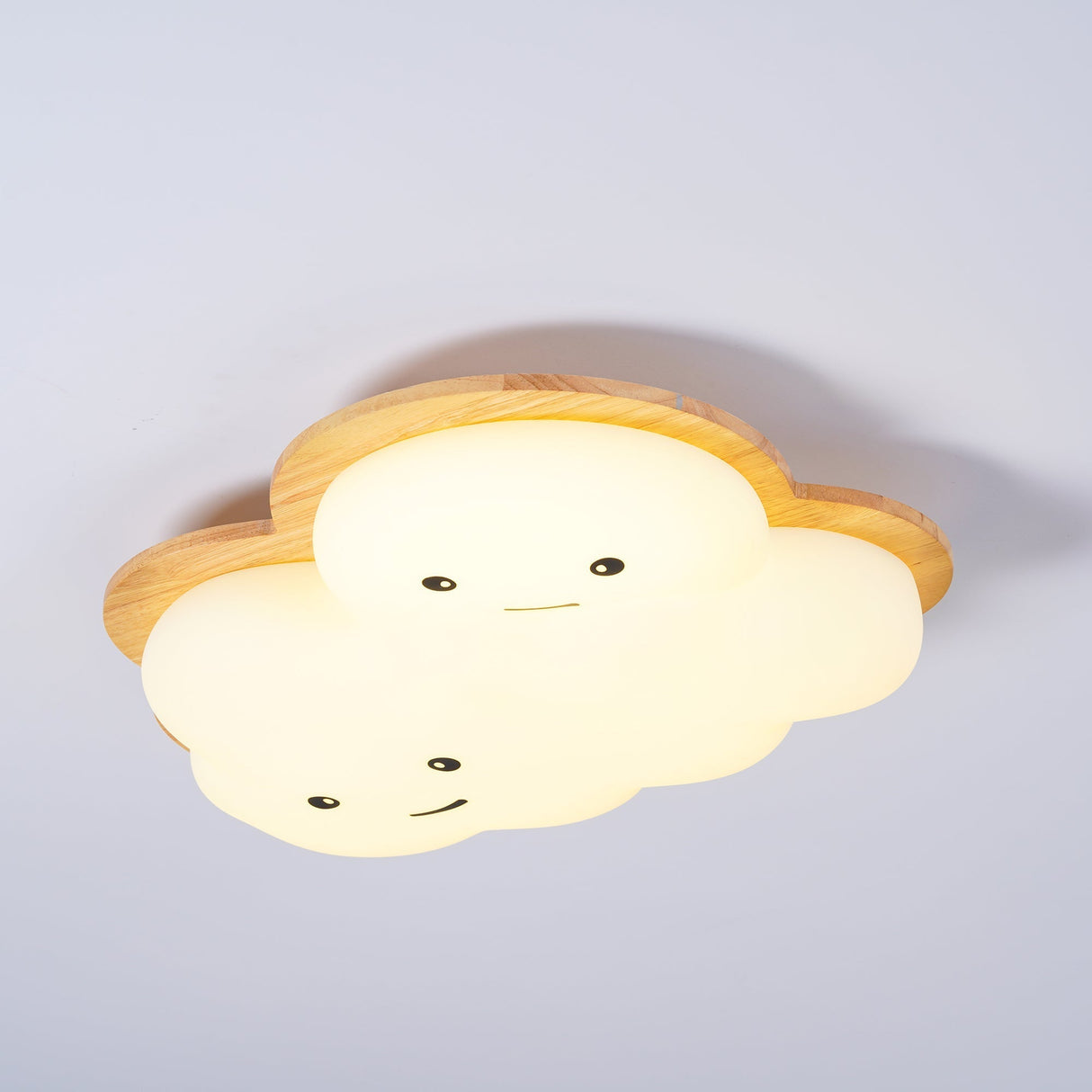 Kids Cloud Ceiling Light  Wooden Trim Smiling Design - Product detail 12