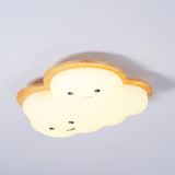Kids Cloud Ceiling Light  Wooden Trim Smiling Design - Product detail 12
