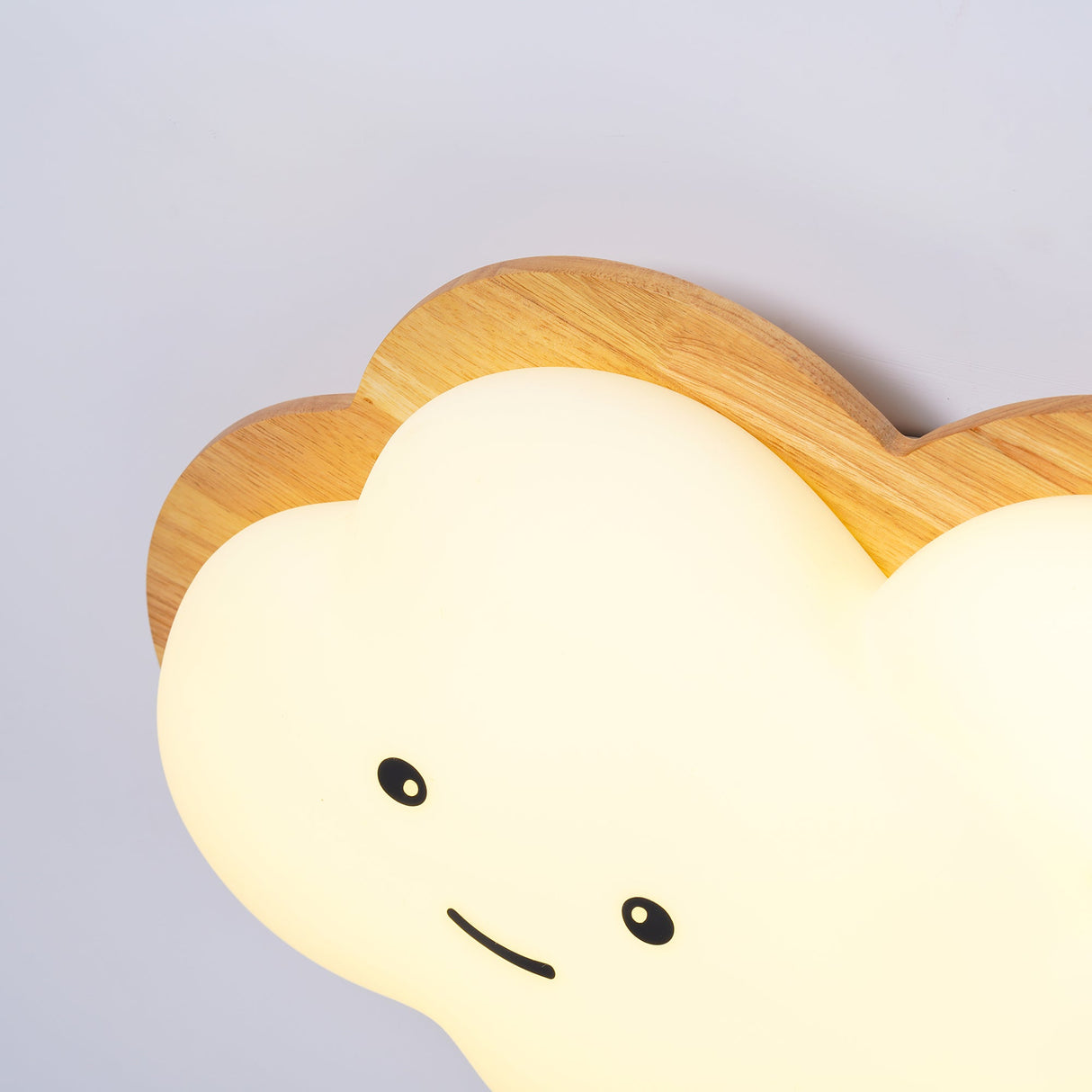 Kids Cloud Ceiling Light  Wooden Trim Smiling Design - Product detail 14