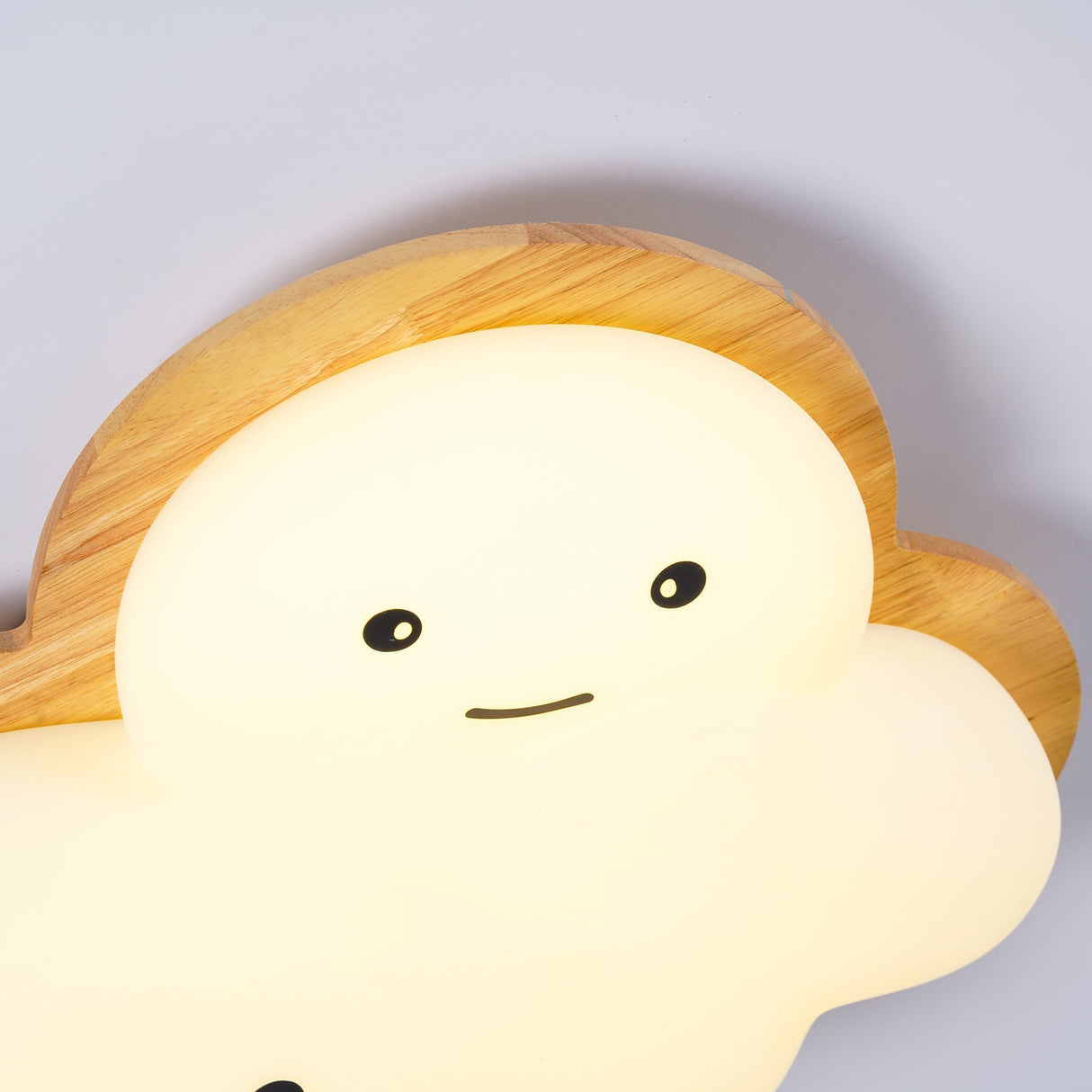 Kids Cloud Ceiling Light  Wooden Trim Smiling Design - Product detail 16