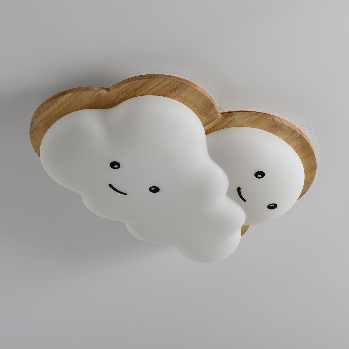 Kids Cloud Ceiling Light  Wooden Trim Smiling Design - Product detail 22