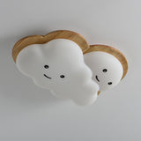 Kids Cloud Ceiling Light  Wooden Trim Smiling Design - Product detail 22