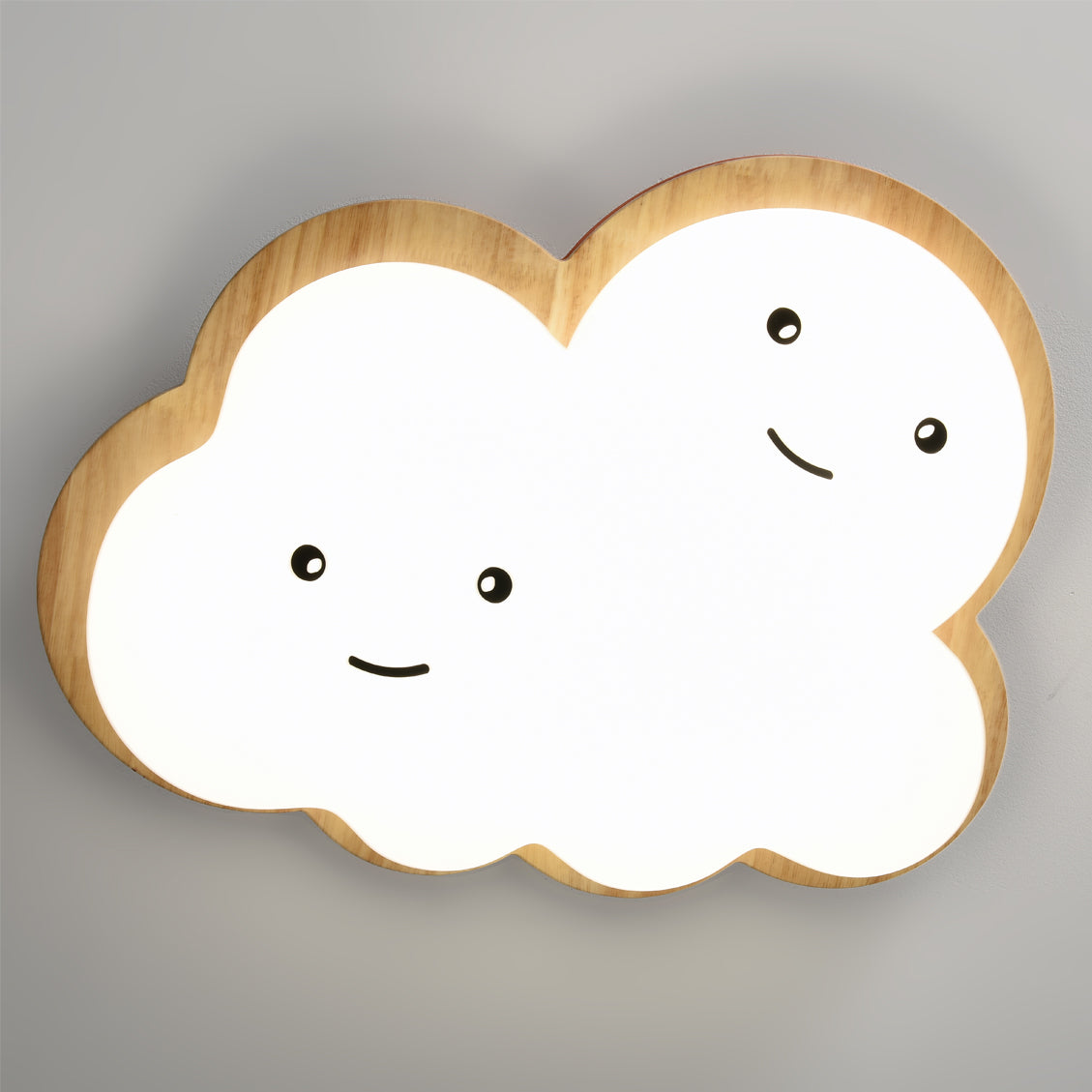 Kids Cloud Ceiling Light  Wooden Trim Smiling Design - Product detail 21
