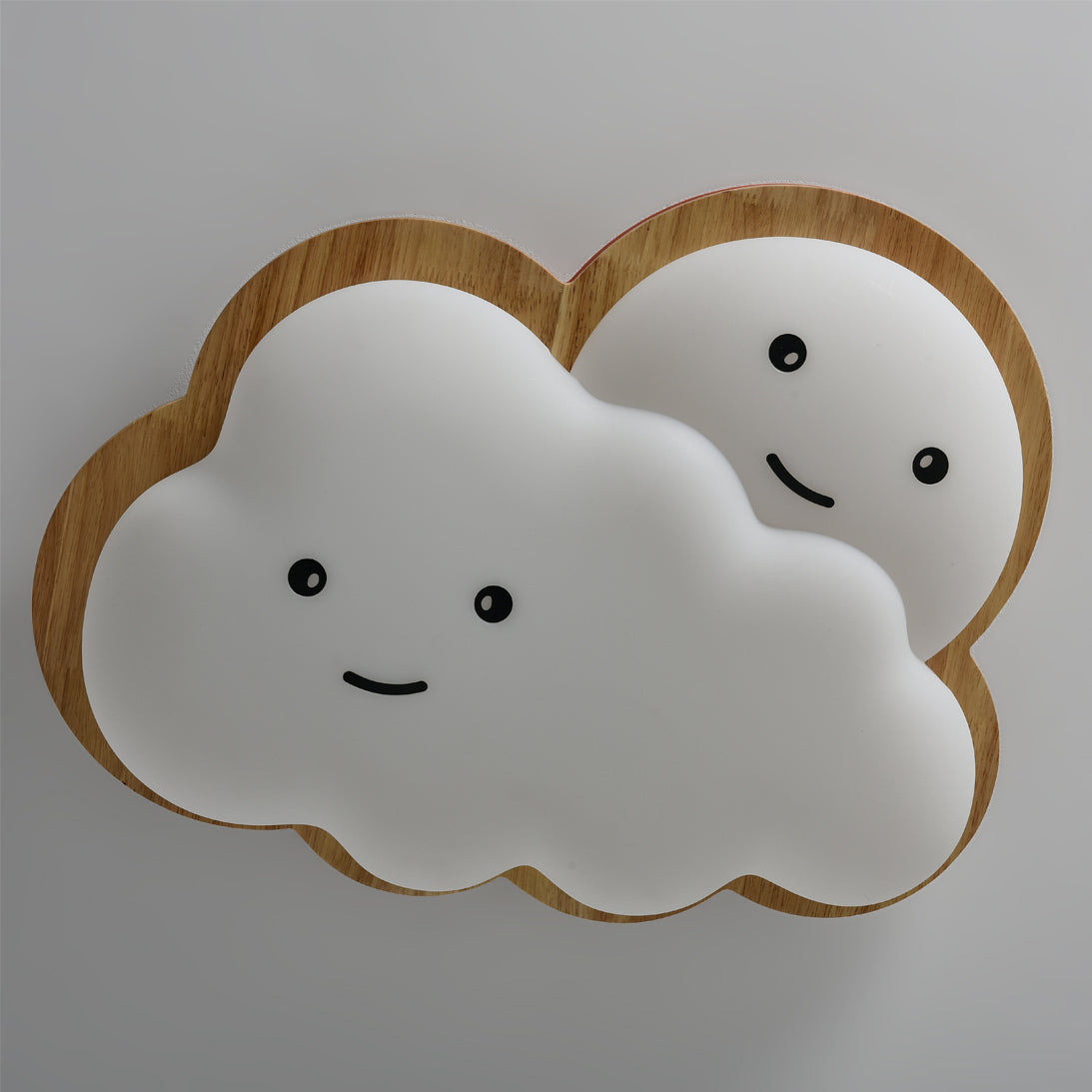 Kids Cloud Ceiling Light  Wooden Trim Smiling Design - Product detail 25