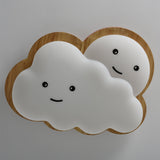 Kids Cloud Ceiling Light  Wooden Trim Smiling Design - Product detail 25