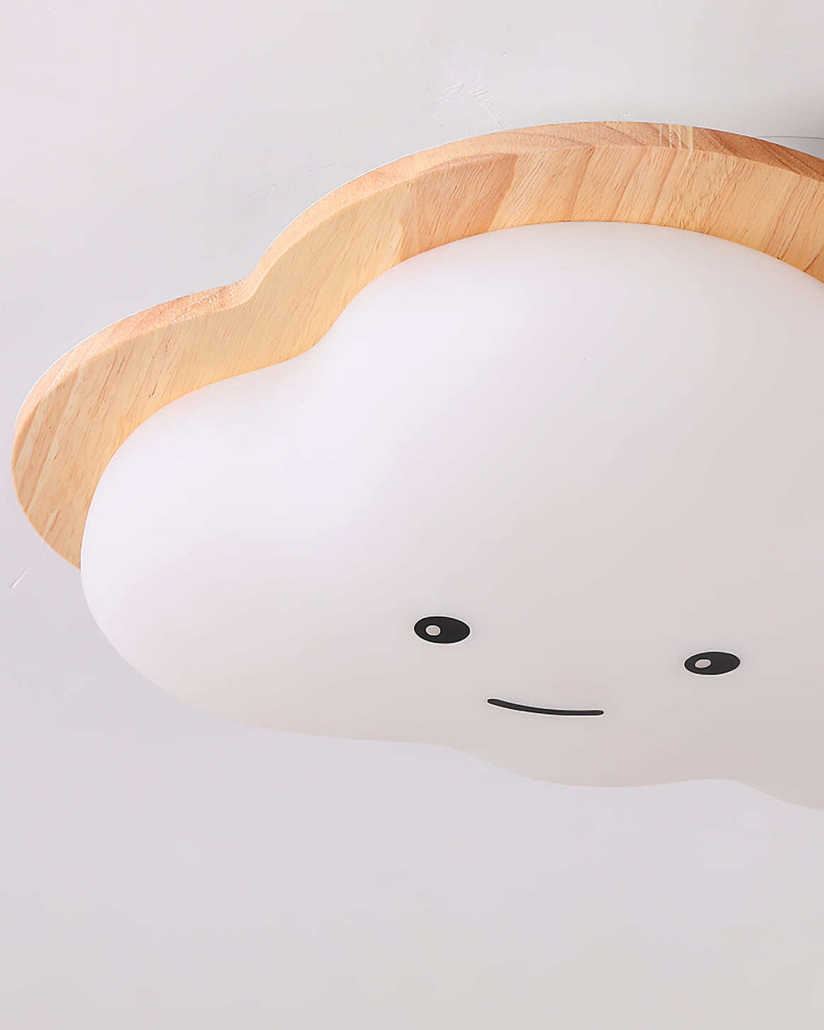 Kids Cloud Ceiling Light  Wooden Trim Smiling Design - Product detail 27